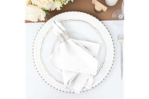 EFAVORMART.COM Efavormart 25 Pack | White Seamless Cloth Dinner Napkins, Wrinkle Resistant Linen | 17"x17"