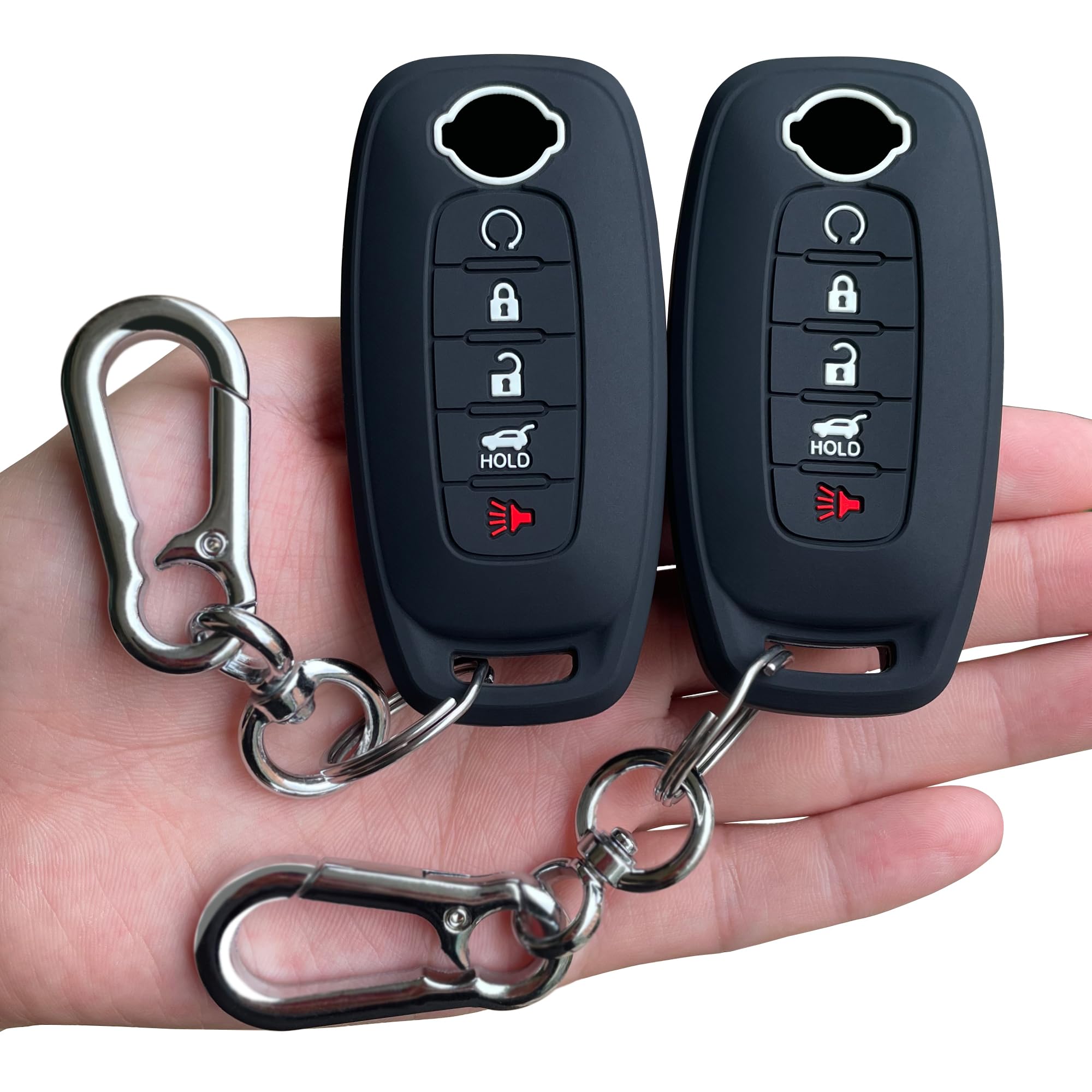 Photo 1 of TANDRIVE 5-Button Key Fob Cover for 2023 2024 2025 Nissan Rogue Pathfinder and 2024 2025 Sentra, Silicone, 2-Pack, Black