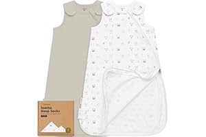 KEABABIES 2-Pack Organic Baby Sleep Sacks, 100% Cotton - Soft & Breathable 0.5TOG Baby Wearable Blanket, Toddler Sleeping Sack 0-6 months, Easy to Wear Transitional Swaddles for Newborns, Infants (Nordic, S)