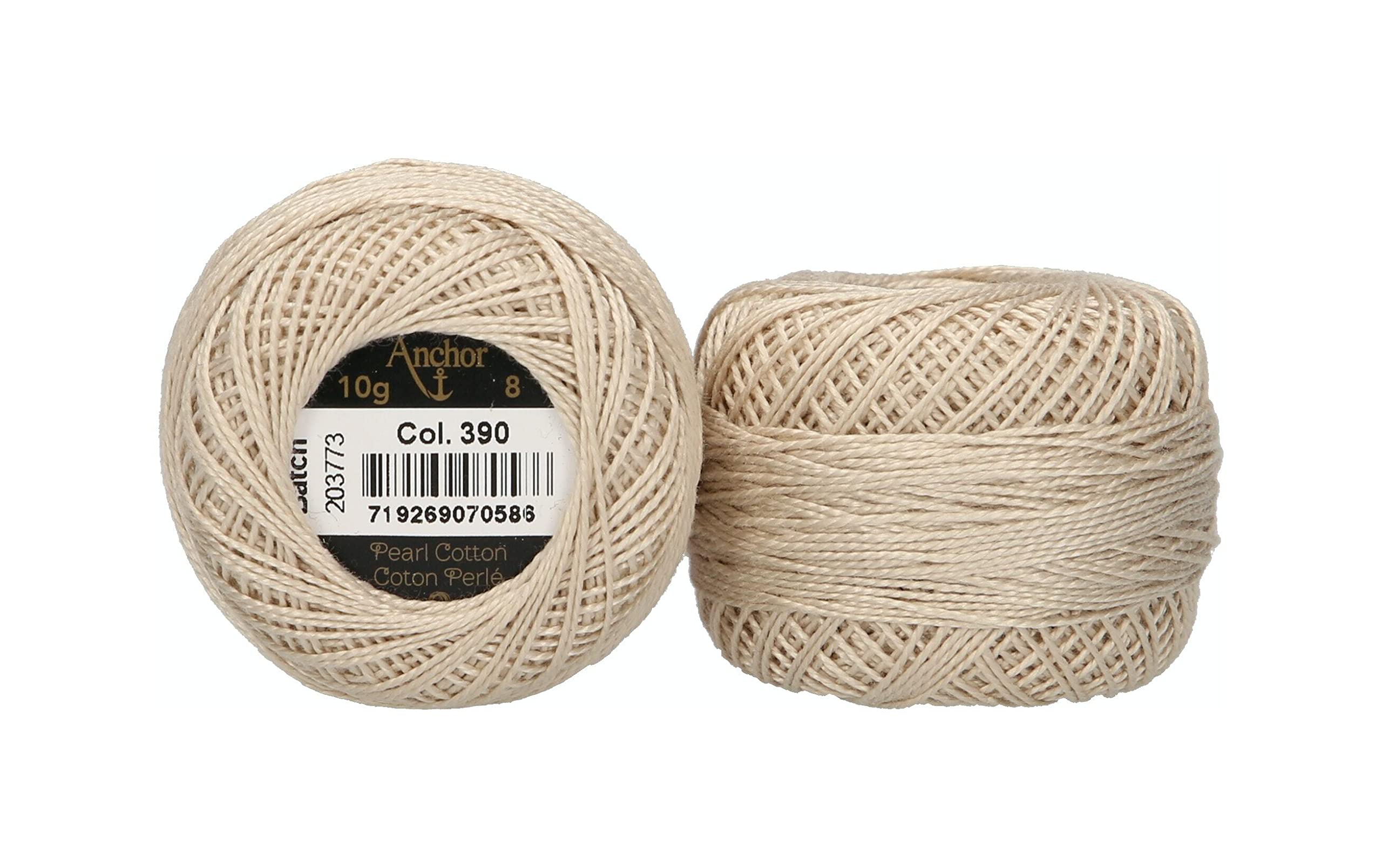 ANCHOR Pearl Yarn, Thickness: 8, Packaging: 10G, Running Length: 82M ecru Embroidery Threads