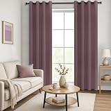MRTREES Blackout Curtains 66x90 Inch 2 Panels Blush Pink Eyelet Thermal view 6