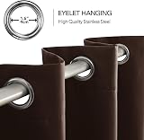 Deconovo Thermal Eyelet Curtains Blackout Chocolate 42 x 72 in 2 Panels view 4