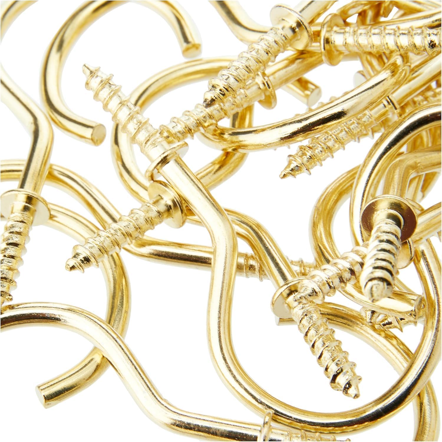 Merriway® BH00033 (50 Pcs) EB Brass Plated Shouldered Mug Cup Hooks, 19 mm (3/4 inch) - Pack of 50 Pieces