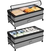 Kitstorack Under Bed Storage with Wheels 2Pack Height-adjustable Under Bed Storage Containers,Under Bed Shoe Storage Organizer with Clear Window&amp;Label, Suitable for Clothes Storage, Gray