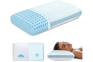HAMYODO Memory Foam Pillows, Premium Bed Pillow with Dual-Sided Washable Cover, Cooling, Breathable Neck Pillow for Sleeping Pillow for Side Back Sleepers, Adults
