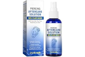 Piercing Spray Aftercare - 60ml Soothing Skin Cleaner | Piercing Bump Solution,for Nose Bump Removal Wound Care Belly Body Li