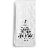 Qeheb Christian Christmas Kitchen Towels - Bible Verse Christmas Tree Decorative Hand Dish Tea Towels, 16x24 Inch