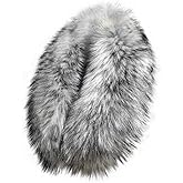 BXT Women Faux Fur Collar Warm Wrap Stole Scarf Shawl Shrug Soft Fluffy Hood Trim Neck Warmer for Winter Coat Jacket Parka