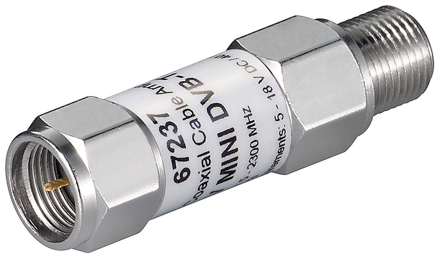 Goobay 67237 Inline Coax Cable Amplifier, 18 dB (DVB-T / SAT)