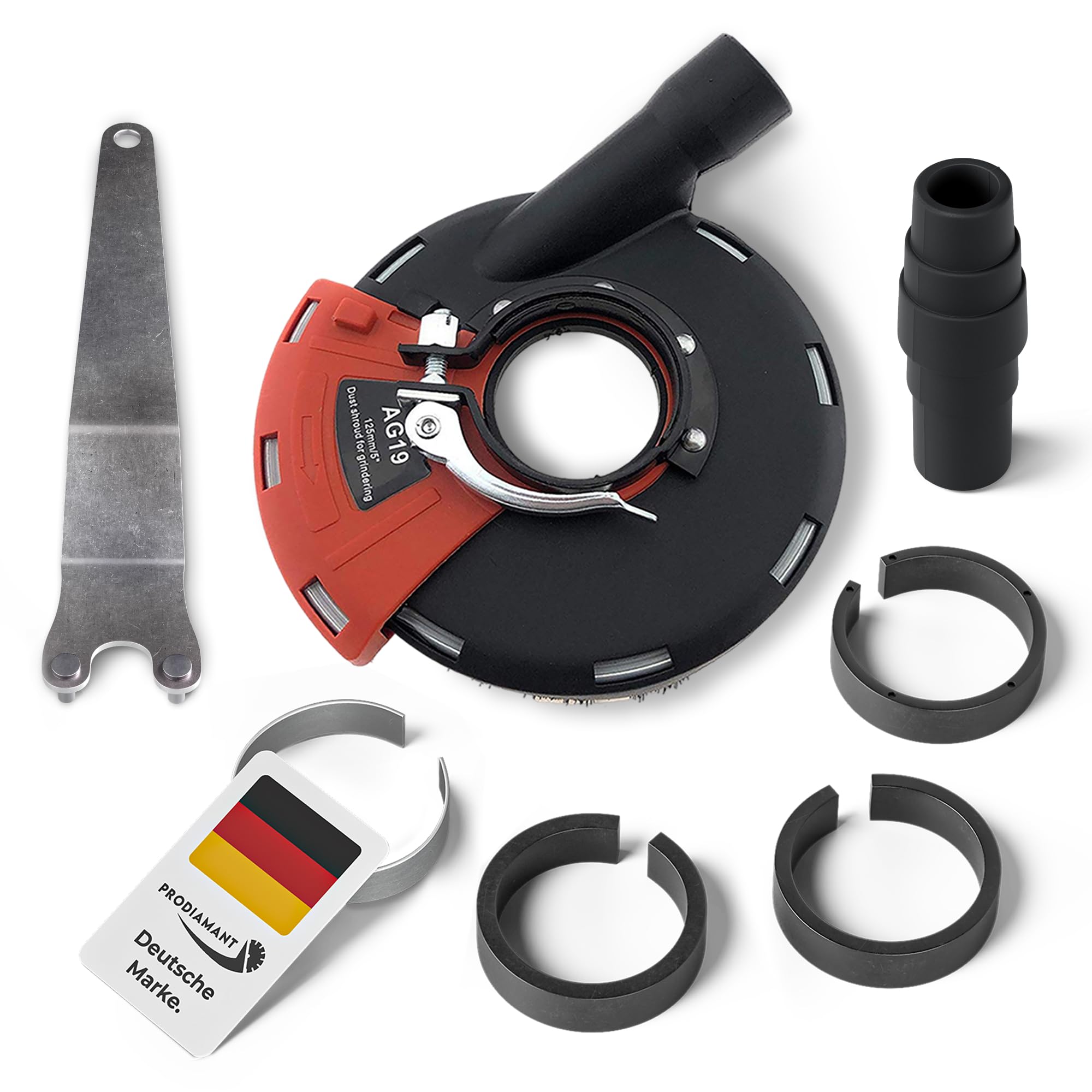 PRODIAMANT Extraction Bonnet Cup Wheel 115mm 4.5 inch and 125mm 5 inch Angle Grinder for Grinding Work with Extraction