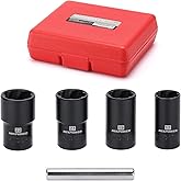 MIXPOWER 5 Pieces 1/2" Drive Nut and Bolt Extractor Set, Lug Nut Remover Extractor Tool, 17 19 21 22mm Sockets & 12mm Center