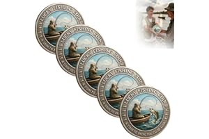 Pièce de pêche porte-bonheur – Jeton de pêcheur porte-bonheur – Souvenir de collection pour pêcheur porte-bonheur – Jeton gra