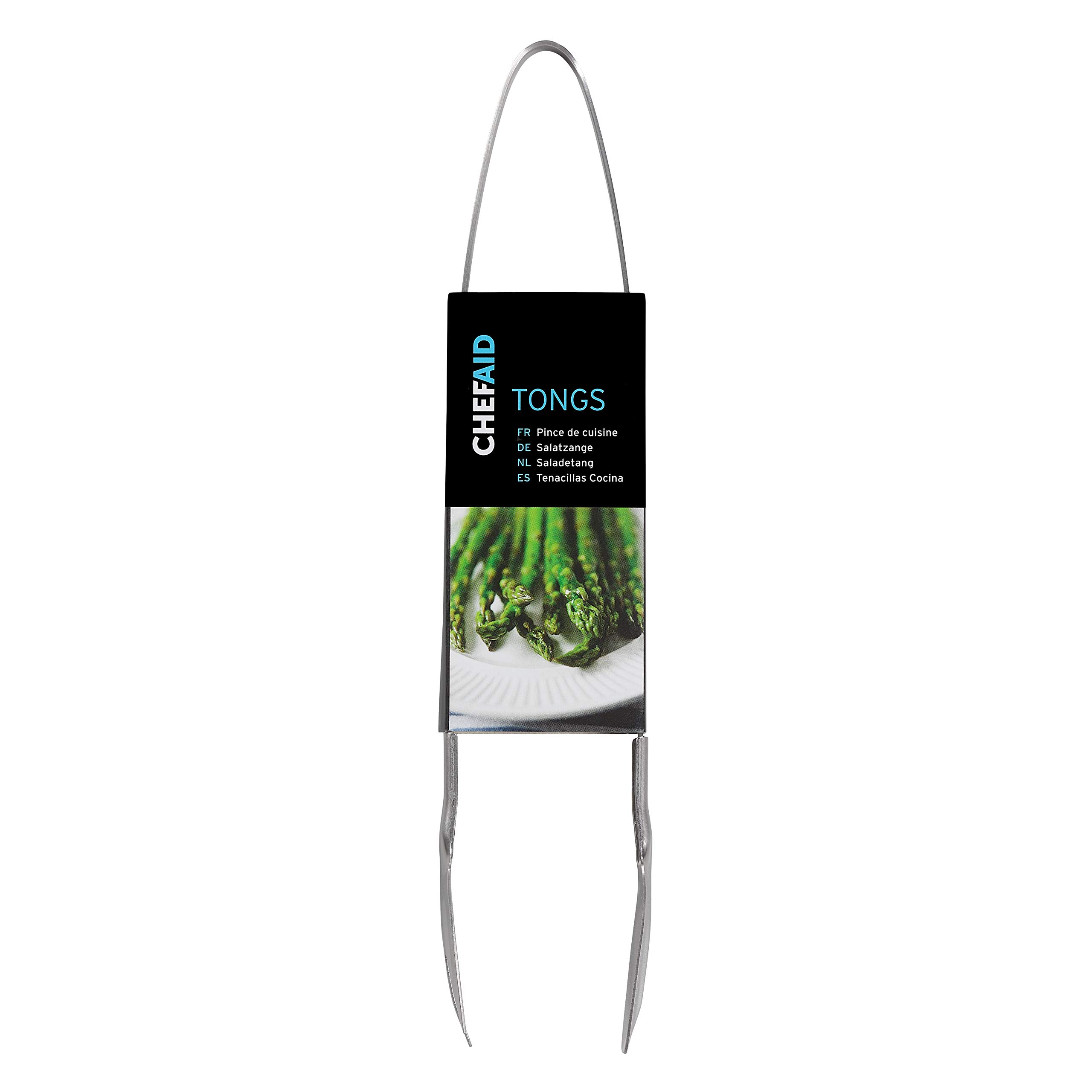 Chef Aid Metal Food Tongs,Silver,23cm