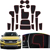 SKTU for 2021 2022 2023 2024 2025 2026 Kia Seltos Door Slot Mat 2023 2024 2025 2026 Seltos Non-Slip Interior Door Groove Gate Pad Compartment Cup Center Console Liners Car Accessory Decoration (Red)