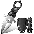 LIUGEYI Small Double Edge Knife Fixed Blade Neck Knife with Sheath, EDC Full Tang Knives, Gift for Outdoor Camping Hunting Backpackers Hiking Enthusiasts