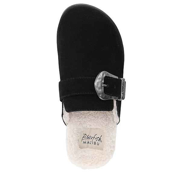 BLOWFISH MALIBU WOMEN’S SIENNA COZY MULE BLACK FAUX SUEDE 8.5 M