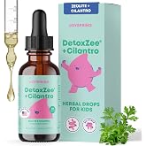 JoySpring DetoxZee Kids Zeolite and Cilantro Drops, 30 Servings | Two-ingredient formula of zeolite clinoptilolite and cilantro extract, mild raspberry liquid, alcohol-free, ages 3 and up