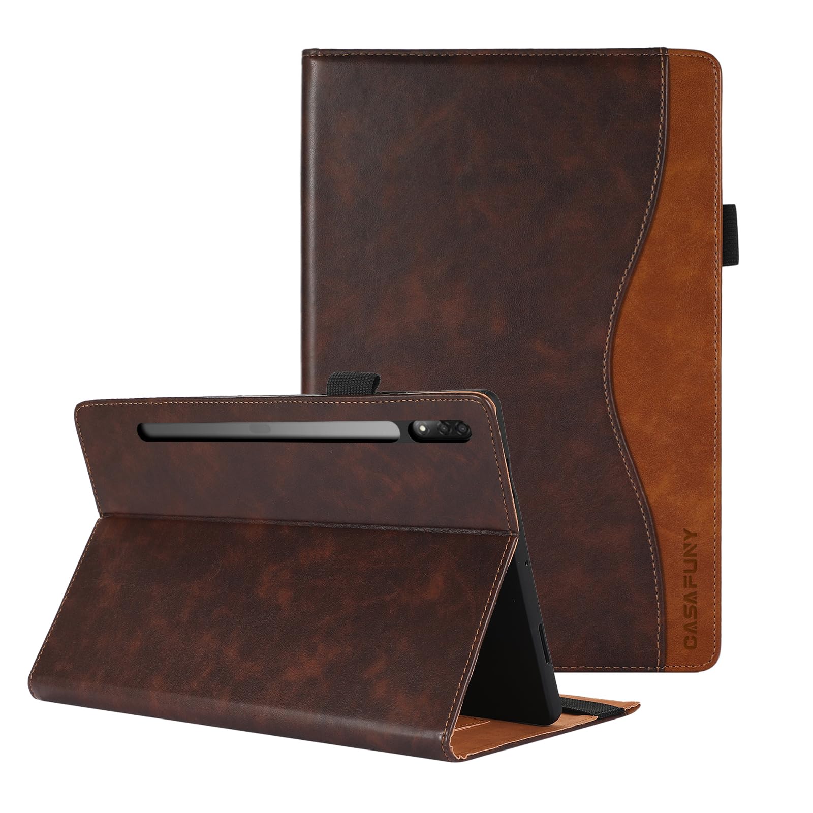CASAFUNY Case for Lenovo Tab P12 Pro 12.6 Inch Case, Premium PU Leather Protective Book Cover with Stand Function, Document Slots for Lenovo Tab P12 Pro 12.6 Inch 2021 (TB-Q706F/TB-Q706Z), Brown — image 1