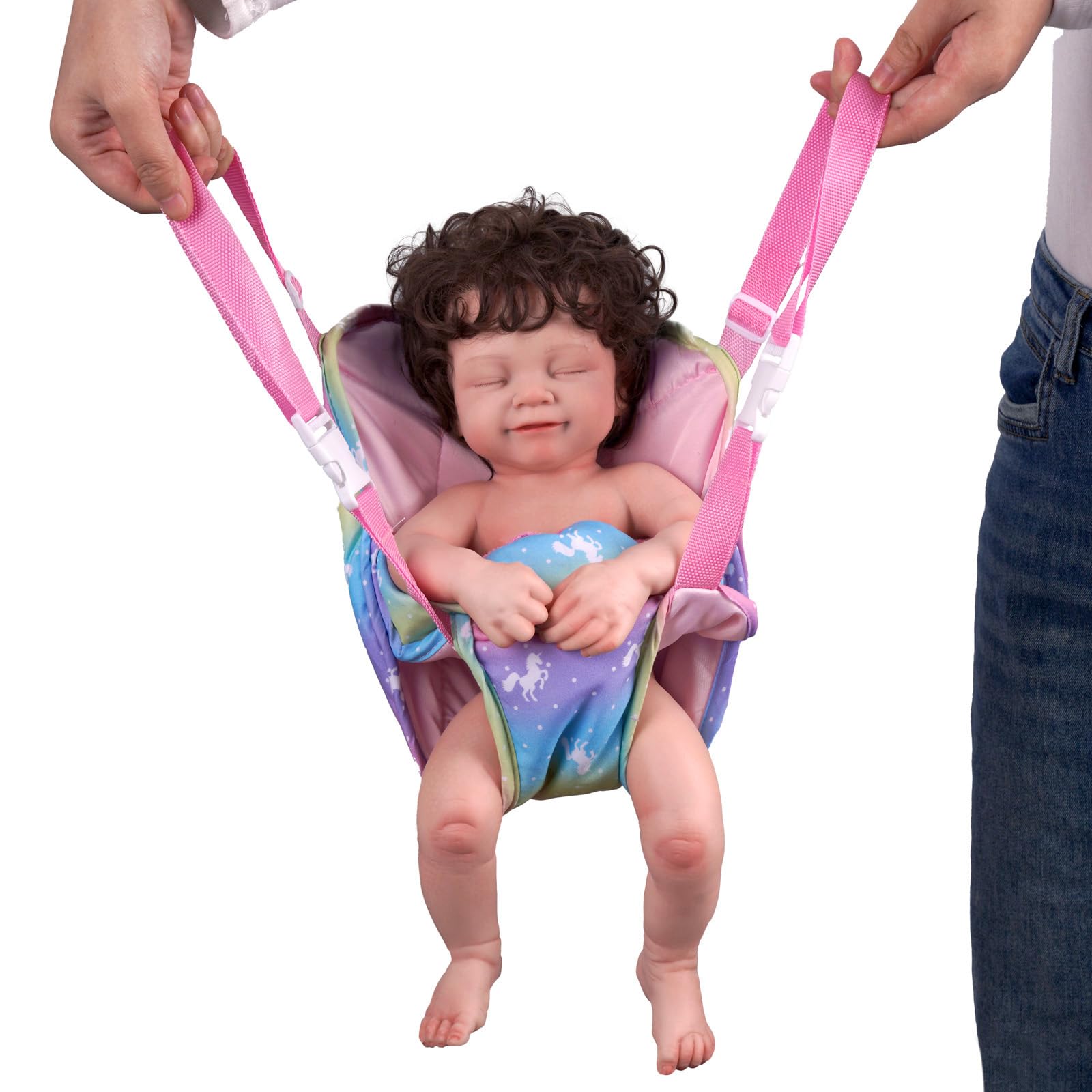 BABESIDE Baby Doll Accessories, Doll Carrier with 2 Doll Diapers – Baby Dolls Accessories Set for 12-15 Inch Dolls, Pretend Play Gift for Girls