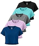 Real Essentials 5 Pack: Women's Dry Fit Crop Top