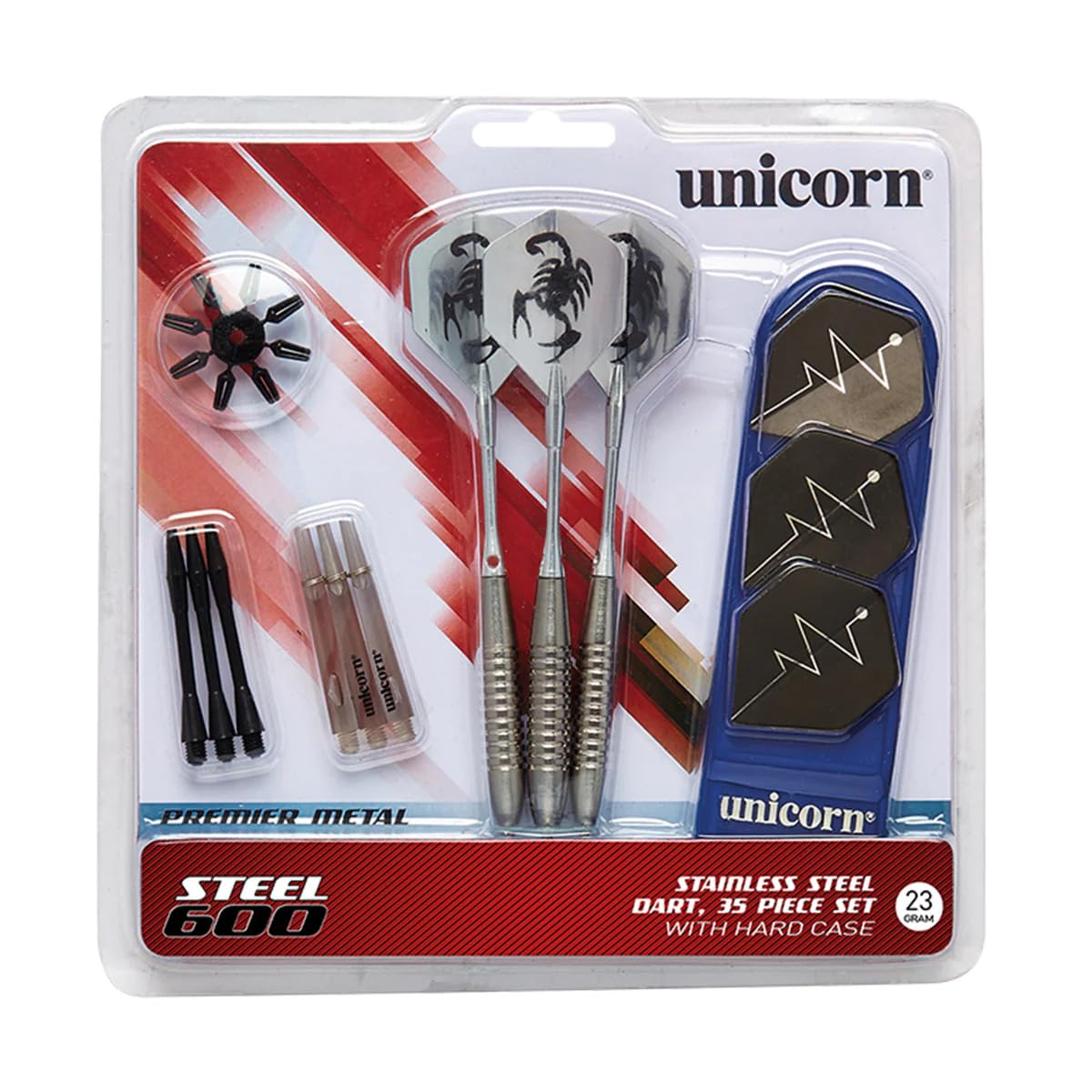 UNICORN 71828 Steel 600 23gr Steel Tip Dart Set