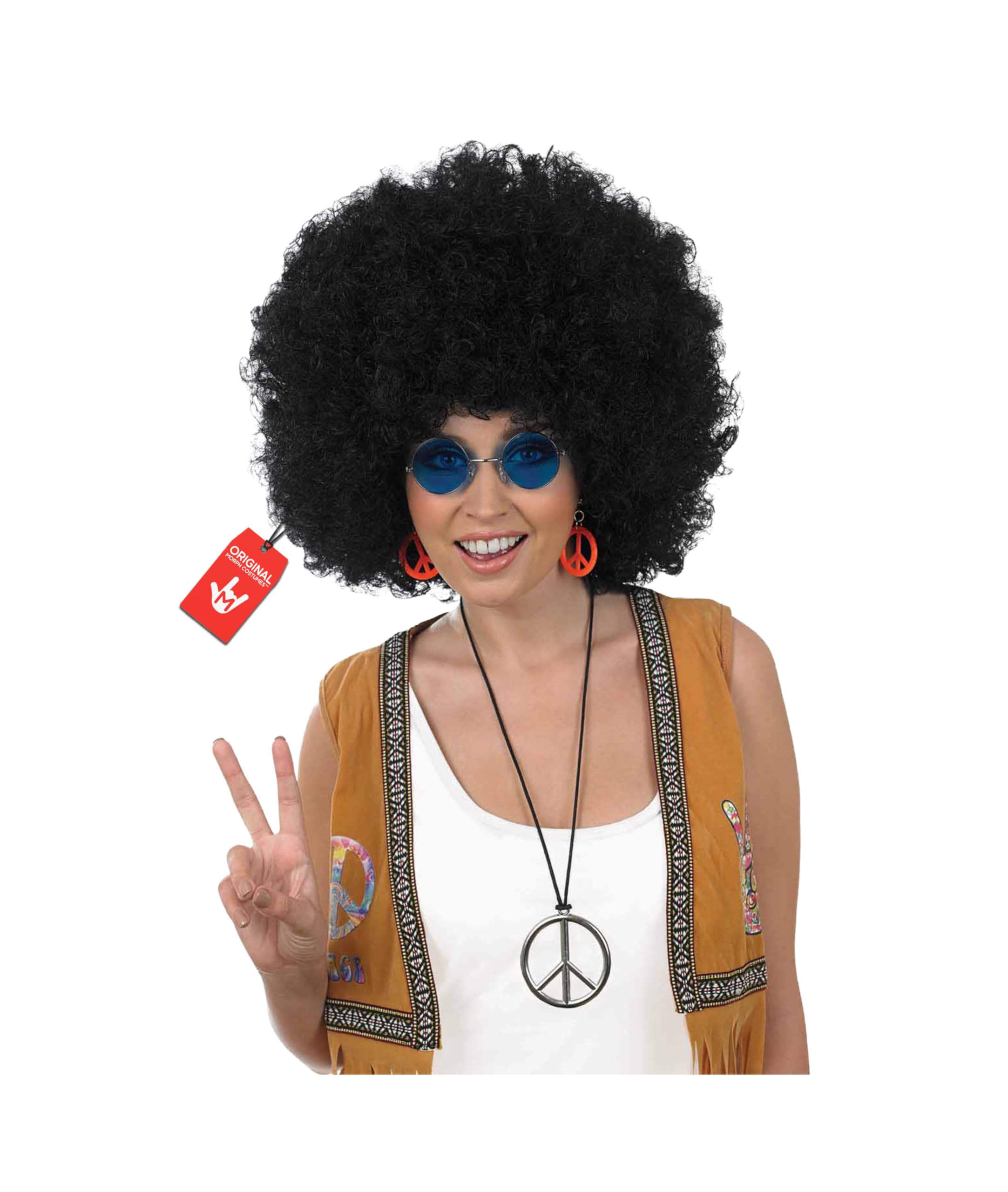 Fun Shack Black Afro Wig Men and Women, Womens Mens Afro Wig, 70s Wig Adults, Hippy Wigs for Men Women, Afro Wigs Fancy Dress One Size