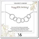 SOULMEET 60th 50th 40th 30th Birthday Bracelet Gifts for Women, Each Sterling Silver Circle for A Fabulous Decades