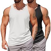 COOFANDY Men's Workout Tank Tops 2 Pack Y Back Sleeveless Shirts Gym Muscle T Shirt Bodybuidling Athletic Stringer Tee