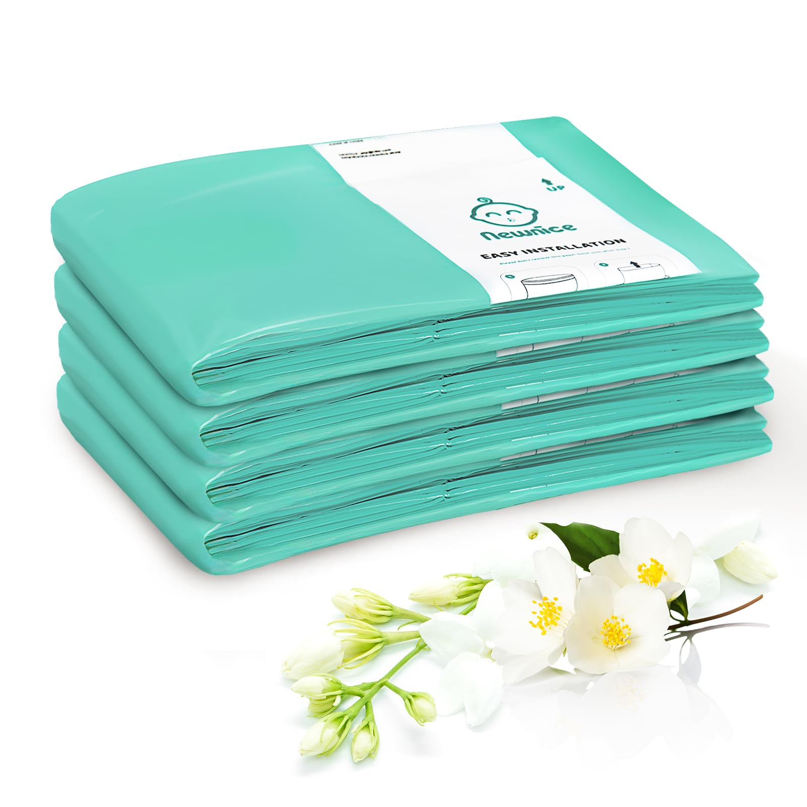 Photo 1 of [4 Pack] Newnice Diaper Pail Refill Bags for Dekor Classic Diaper Pail, 30% Extral Thicker Diaper Genie Refills, Continuous Liners for Baby & Adult Diapers, Nursery Trash Solution