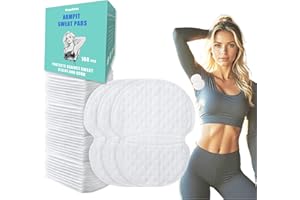 MegaBlues Armpit Sweat Pads, 100 Packs Underarm Sweat Pads, Disposable Sweat Block Pads for Women Men, Fight Hyperhidrosis Treatment Stick Antiperspirant, Dress Shields Guard, Zero Sweat Invisible