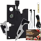 Credit Card Tool Multitool, Christmas Stocking Stuffers 18 in 1 Cool Gadgets, Useful Fathers Gift for Dad, Upgraded Multi-Tool Birthday Gifts Men Women Survival Wallet Tools with Screwdrivers Compass