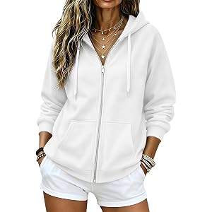 UAIJMUBN Zip Up Hoodie Women 2026 Long Sleeve Fall Winter Oversized Sweatshirts Zipper Oversized Cute Jackets with Pockets