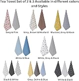 Penguin Home Set of 2 Recycled Cotton Tea Towels 50x70 cm White Grey Black view 5