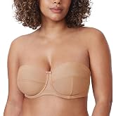 DELIMIRA Women's Strapless Bra Plus Size Underwire Convertible Non Padded