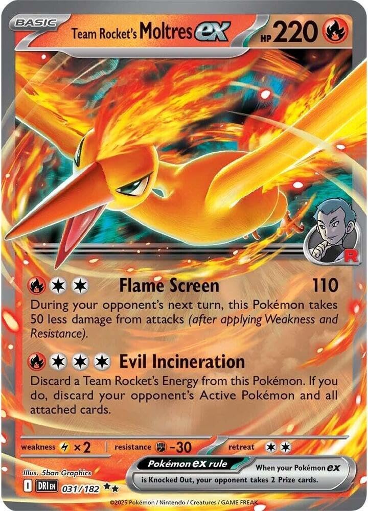 Pokemon - Team Rocket's Moltres ex - 031/182 - Destined Rivals - Double Rare - Single Card