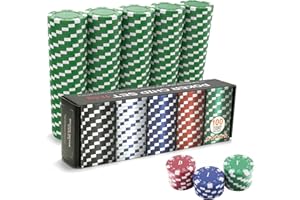 CUNHUY 100PCS Green Poker Chips, Casino Poker Chips Set, 11.5 Gram Plastic Poker Chips Clay Blank Game Chips for Poker Card Games Texas Holdem Blackjack Gambling (with Gift Box)