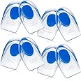 Gel Silicone Heel Pads/Cups,8 Pack Heel Lifts for Achilles Tendonitis,Shoe Wedge Inserts for Plantar Fasciitis,Sore Heel, Hee
