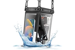 Vitchelo Double Space IP68 Waterproof Phone Pouch Floating - Waterproof Phone Case with Lanyard, iphone Waterproof Pouch 14/13/12Pro Max/Pro/8Plus, Samsung Galaxy Phone Case upto 9.5" (1Pc (9.5"))