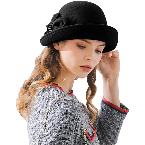 ORIDOOR Women Vintage Wool Felt Flowers Bucket Cloche Bowler  display picture 1