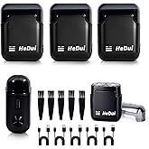 5 Pack Mini Electric Shaver Portable Travel Shavers Pocket Shaver USB-C Rechargeable Dry Shave Detachable Head Washable Double Head Razor Easy Cleaning Send to Parents Son Boyfriend
