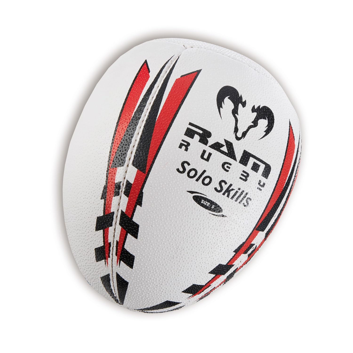 Ram Rugby Solo Skills Rugby Ball (size 4 & Mini pump) – Practice Rugby Passing & Handling technique with this innovative Rebounder Half Rugby ball. Ideal for Solo Practice against a wall.