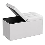 SONGMICS 30 Inches Folding Storage Ottoman Bench