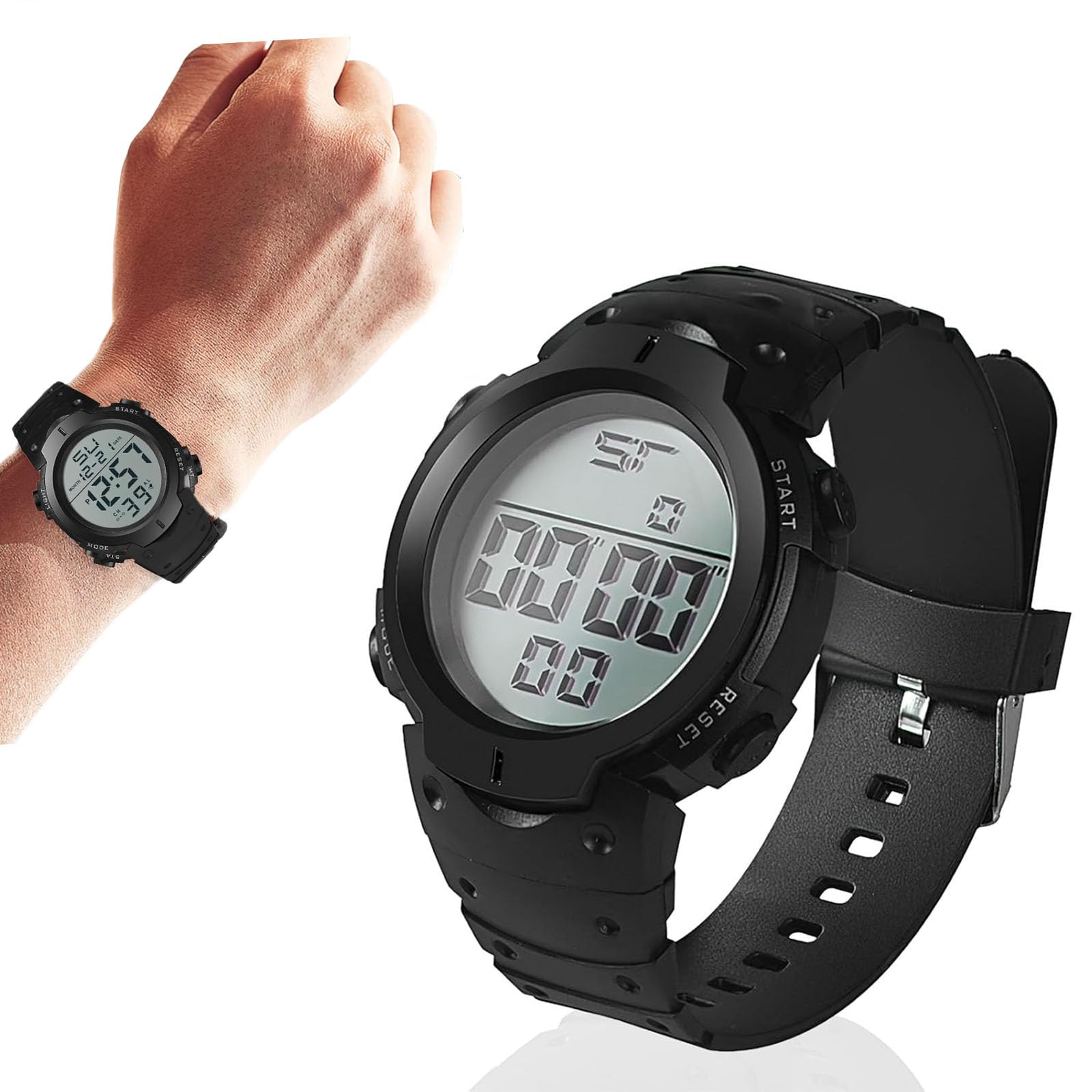 JBLJDWD Stopwatch Wrist, Referee Watch, Stop Watches Suitable Men Women Running Outdoors Swimming with Alarm/Timer Backlight for Running Training (Black)