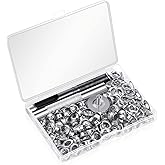 120 Sets Grommet Tool Kit 1/4 Inch, Cridoz 1/4 Grommet Eyelets Kit with Setting Tools and Storage Box for Fabric, Tarps, Curt