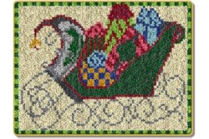 LAPATAIN Latch Hook Kits DIY Crochet Yarn Kits,Christmas Gift Car Carpet Embroidery Hook Rug Kit Needlework Sets Cushion for Kids or Adults Home Decor 20x15inch