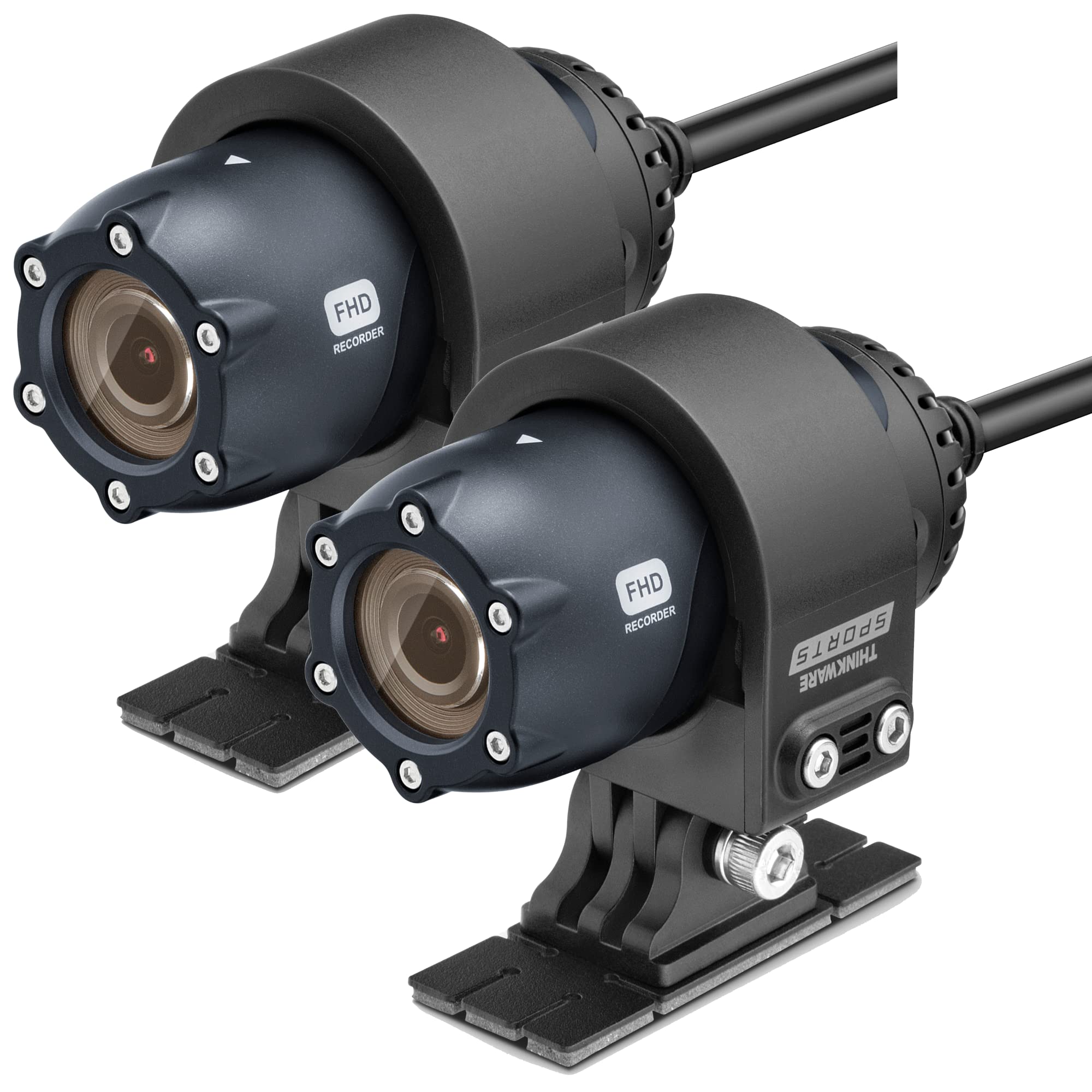 Thinkware M1 Motorbike Cam, 1080P Motorcycle Camera Dual Front and Rear Motorbike Dash Cam. Waterproof Motorcycle Recorder, ATV, Sports Action Camera. 32GB SD Card and Hardwire Cable. Android/iOS App