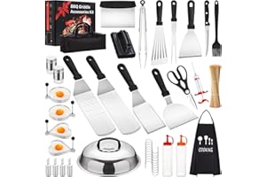 AIKWI Griddle Accessories Kit, 139PCS Flat Top Griddle Grill Tools Set for Blackstone and Camp Chef, Professional Grill Utensils Set with Spatula, Basting Cover, Scraper for Men Women Outdoor Backyard BBQ