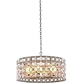 Kalco 509152OSL Prado Chandelier, 6-Light 360 Total Watts, Oxidized Silver Leaf