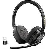 Monster VoiceLink 200 Wireless Headset with Mic for Work, Bluetooth V5.4 Headphones with AI Noise Cancelling Mic & USB Dongle, 60H Playtime & Mic Mute for Computer/Laptop/PC/iPhone/Android