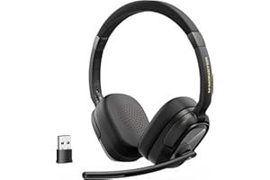 Monster VoiceLink 200 Wireless Headset with Mic, Bluetooth V5.4 Headphones with AI Noise Cancelling Mic & USB Dongle, 60H Pla
